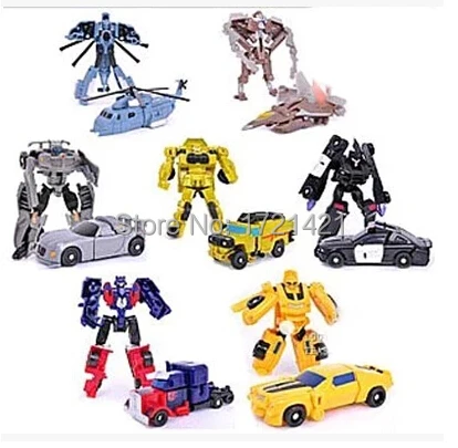 Free Shipping Hot Sale 7pcs lot Robot Transformation Toys Kids Toys Transformation Autobots Optimus Prime Bumblebee