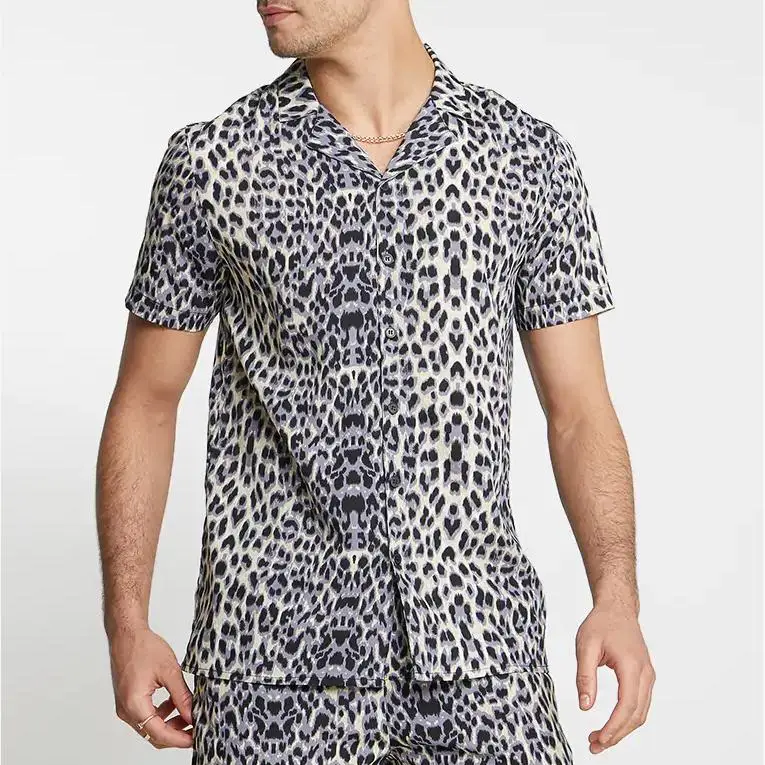 Camisa De Manga Corta Con Estampado De Leopardo De Verano Para Hombre - Buy  Camisa Con Estampado De Leopardo,Camisa De Poliéster,Camisa Atlética  Product on 