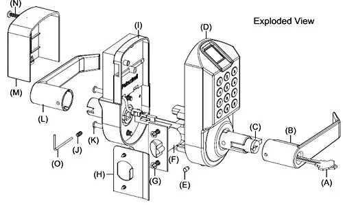 Intelligent Fingerprint Door Lock With Touch Codes and Mechanical Keys Functions for USA Market