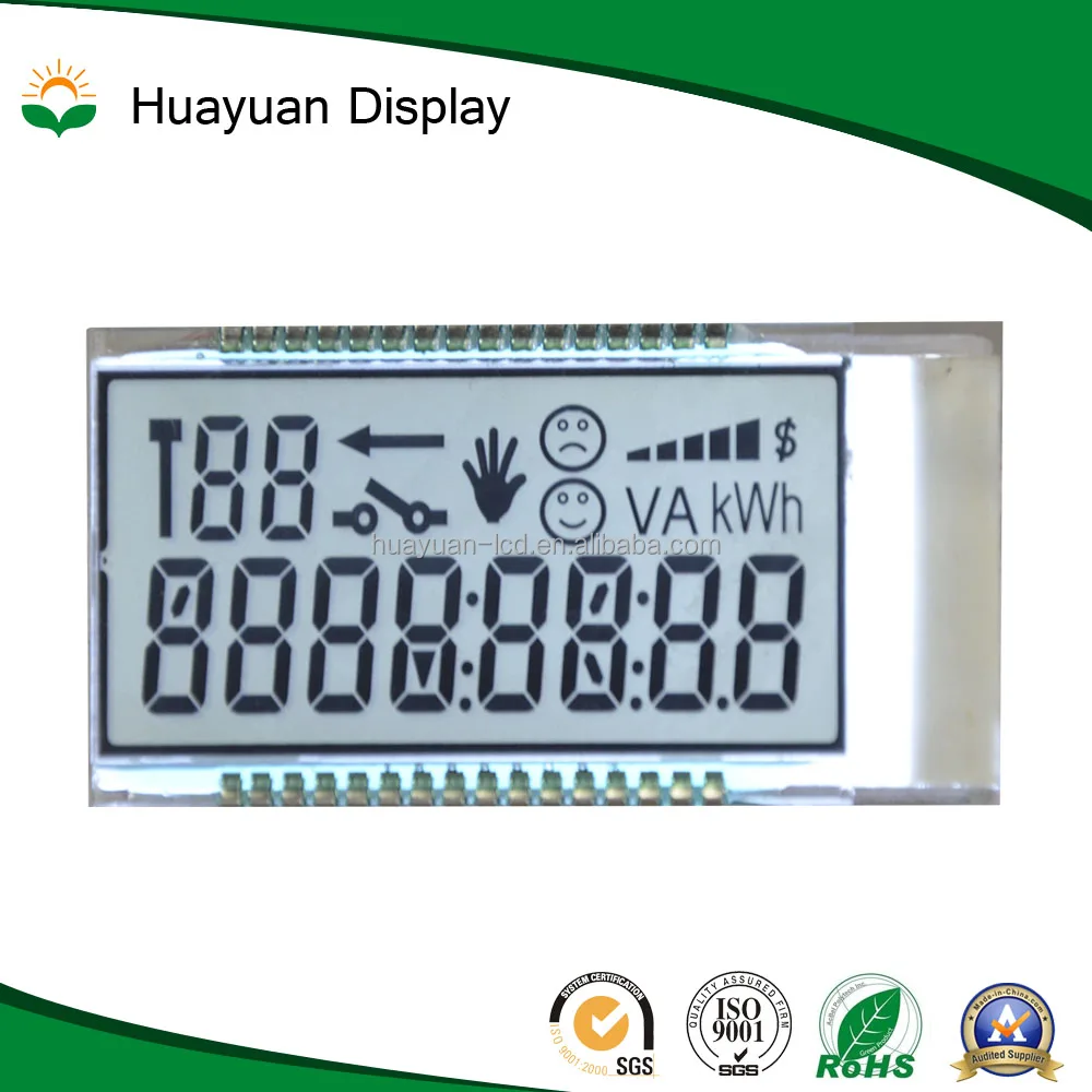 
Пользовательские 5-значный 7-сегментный ЖК-дисплея светоотражающий датчик температуры ЖК-дисплей 