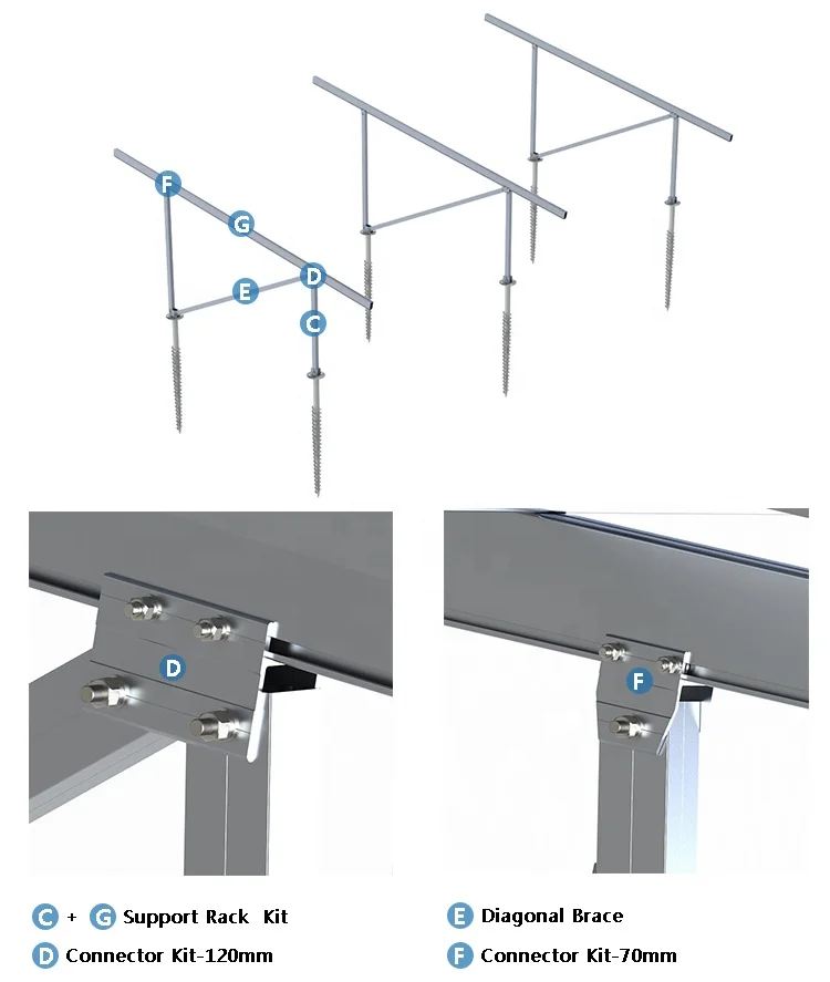 100Kw Solar PV Ground Mount System Solar Panel Ground Mount Aluminum Structure