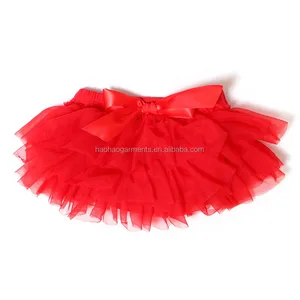 Wholesale Children Ruffle Skirt Baby Girls Red Chiffon Summer Red Skirt Girls Dresses for Party
