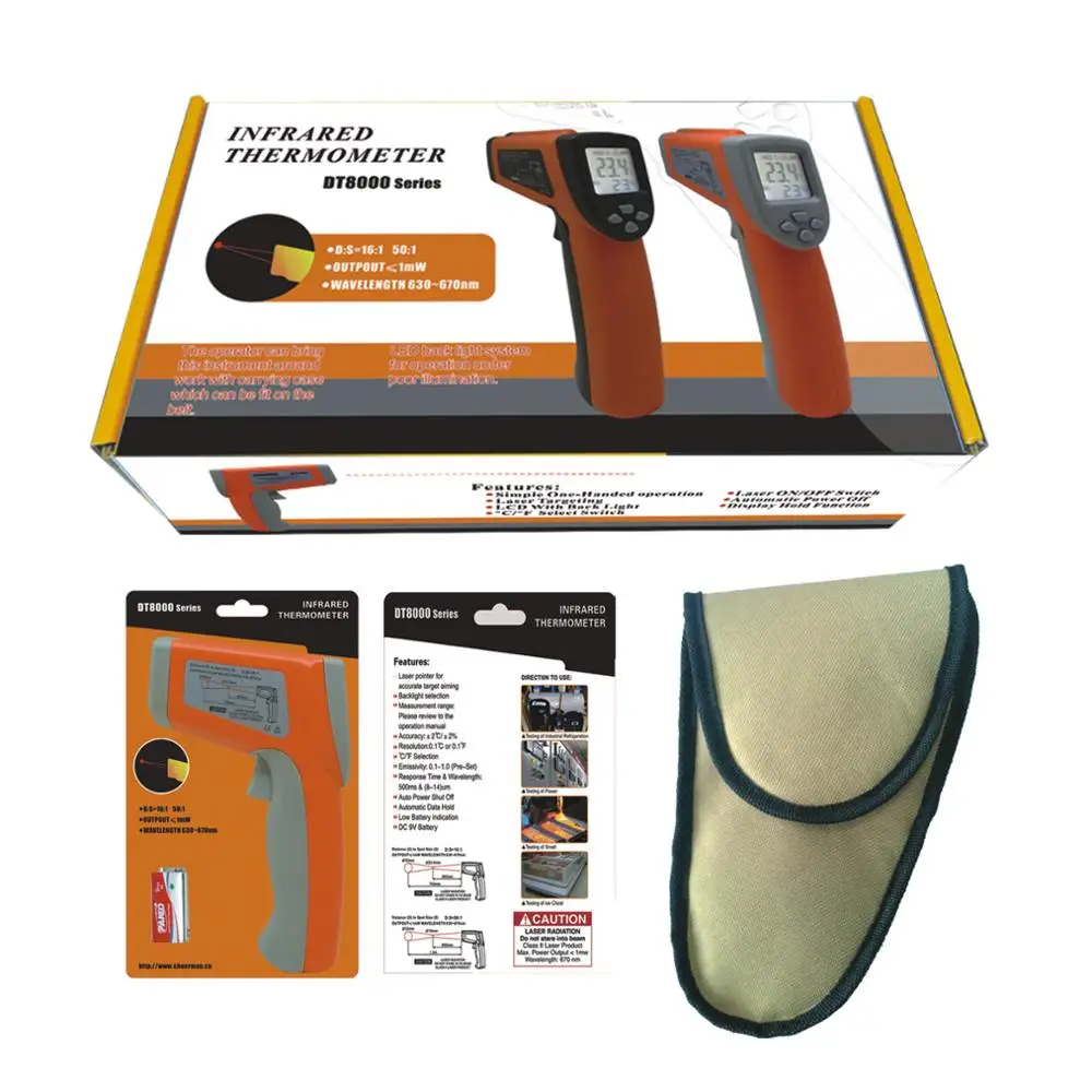 Dual Laser Handheld Digital Thermometer DT8580 Infrared Temperature Sensor ABS for Industrial Use Low Price OEM Customizable