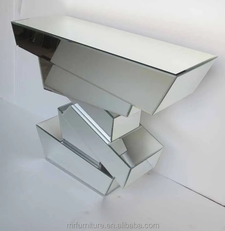 shard layered mirrored console table