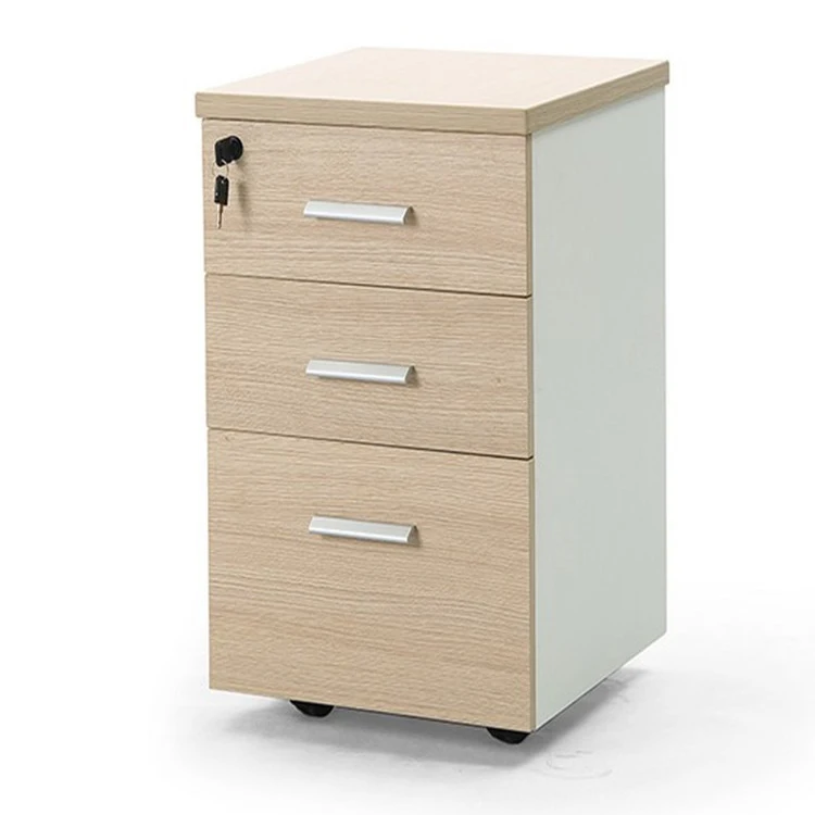 Büromöbel-Holzpaneel-Sockel Credenza Beweglicher Schrank mit drei Schubladen und Schloss