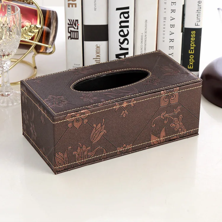 High Quality Custom PU Leather Tissue Box