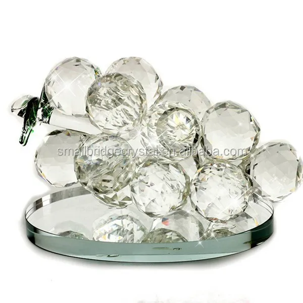 Clear crystal glass grape for desk decoration