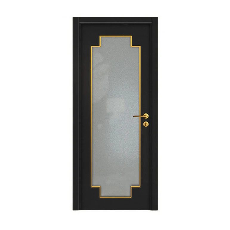 Customized Modern Entry Wooden Door Luxury White Single Design with Glass and MDF Finished Surface for Hotel Use