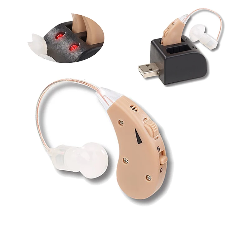 CE BSCI ISO China Factory BTE Rechargeable Hearing Aid Earphone