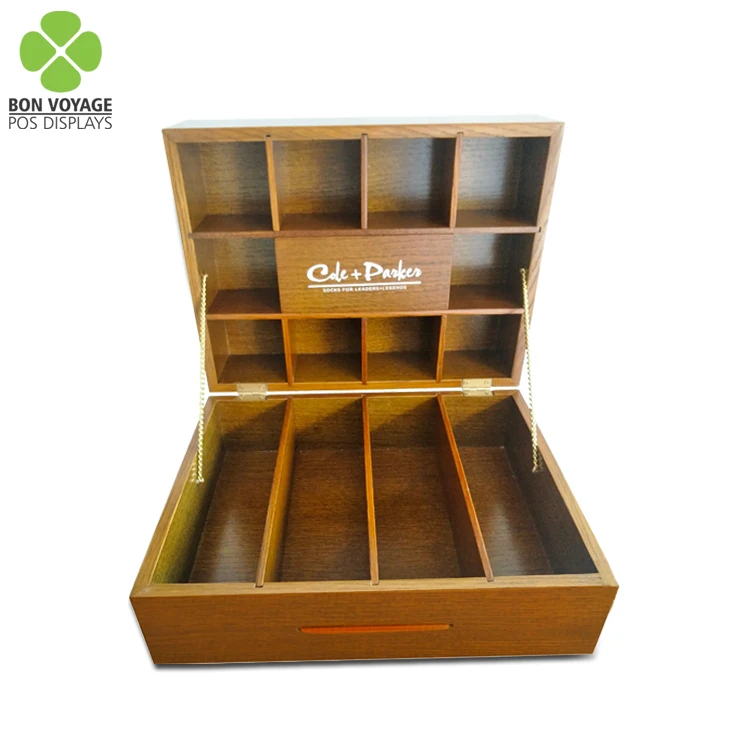 卸売卓上木製靴下ディスプレイボックスアクセサリーディスプレイ
