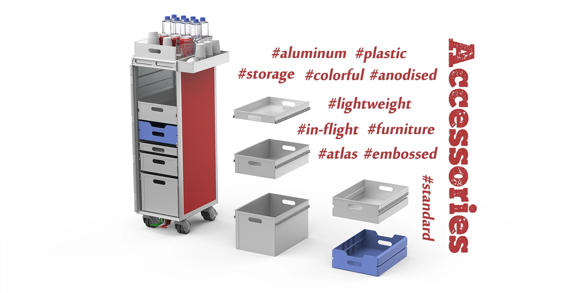 Стандартный алюминиевый выдвижной ящик