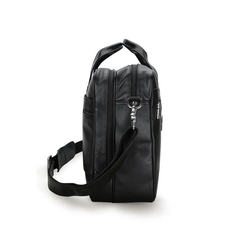 Tiding High Quality Black Mens Business Tote Bag Lawyer Laptop Leather Briefcase