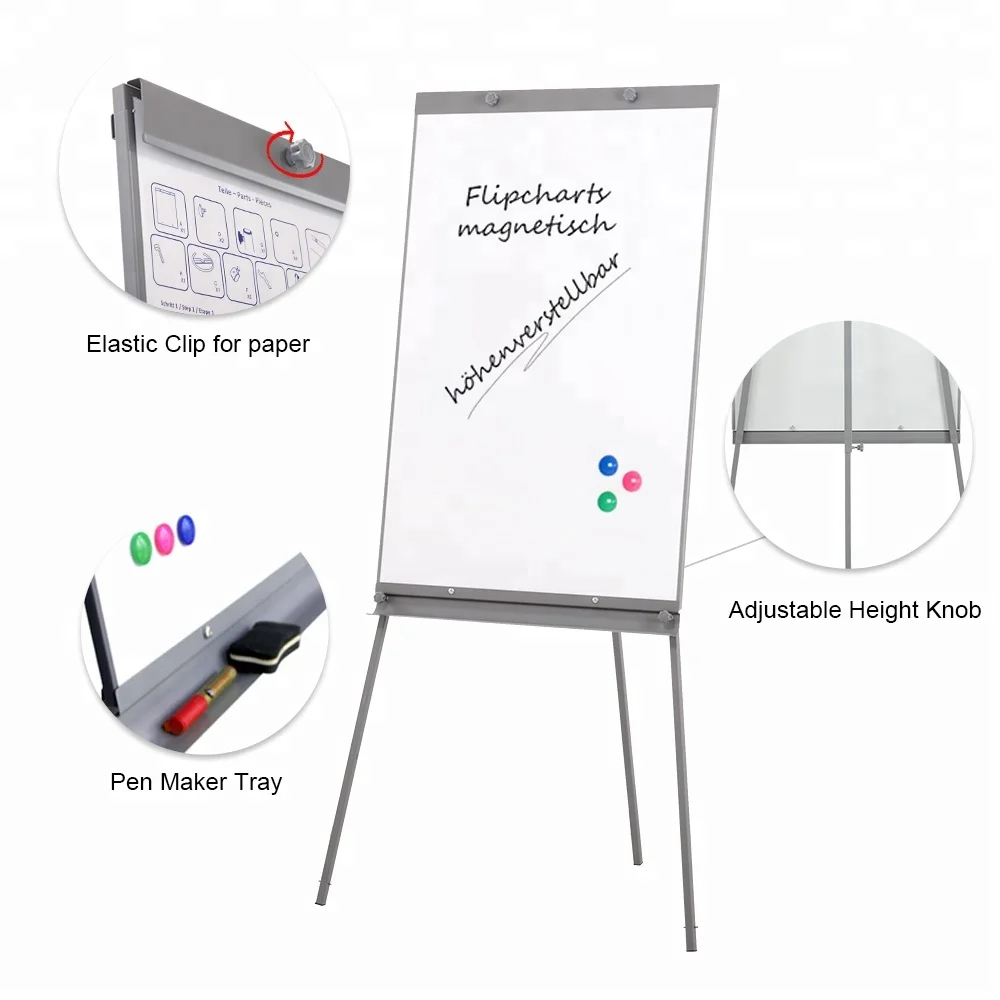 Source Tripod flip chart easel foldable flipchart easel office meeting  height adjustable mobile magnetic whiteboard flip chart stand on  m.