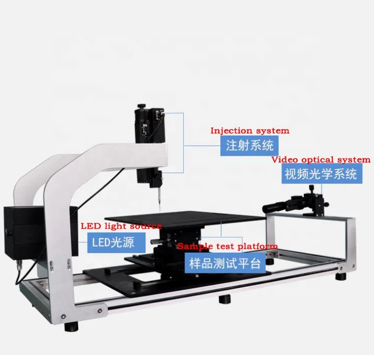 Groot platform Contacthoekanalysator - Contacthoekgoniometer - Precisie contacthoekmeetinstrument