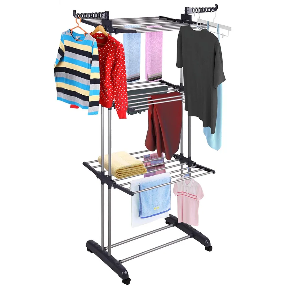 Portable Laundry Clothes Drying Rack 3 Tier Foldable Dryer Hanger Horse Airer 