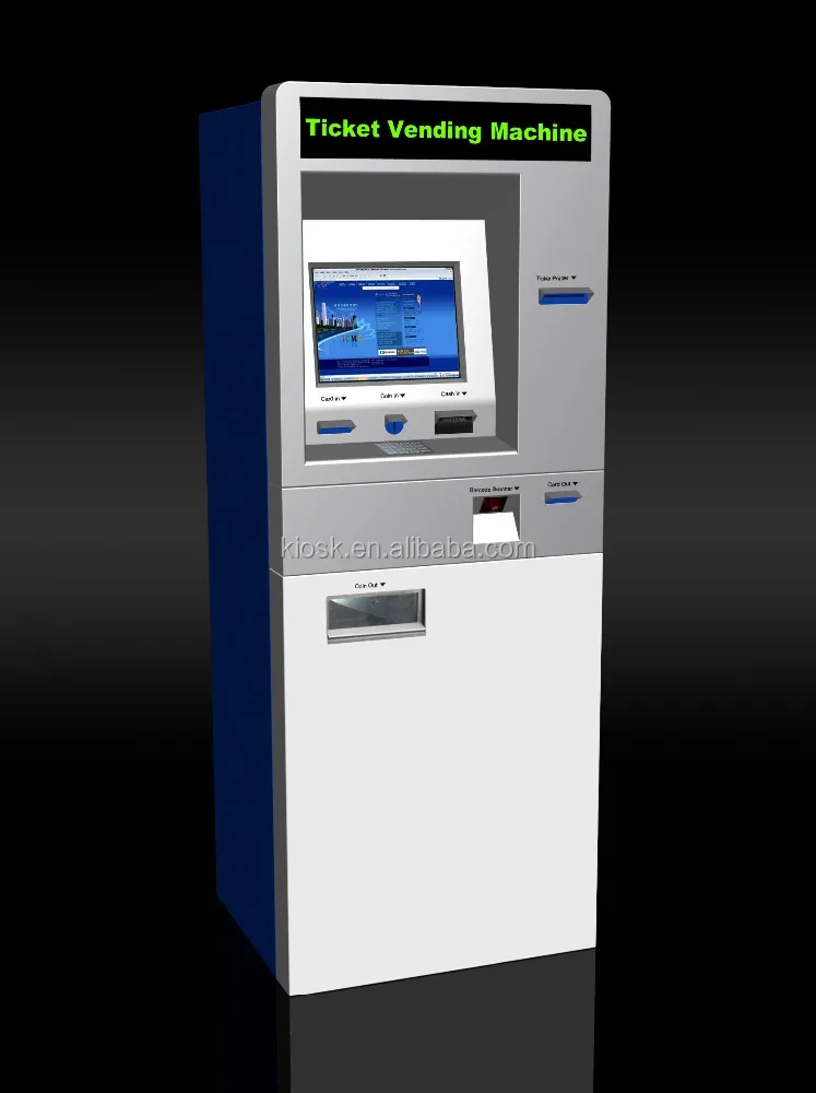 KMY Free-standing Lobby Type Cash/bill Acceptor/dispenser TVM Ticket Vending Machine/Kiosk
