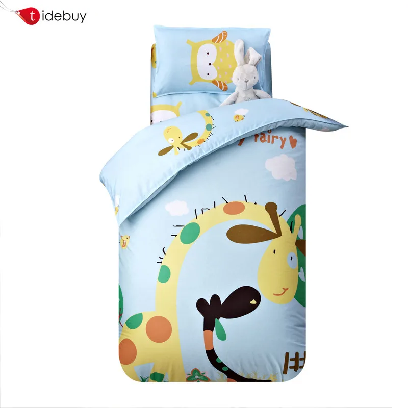 China Home Goods 100 Cotton Giraffe Animal Printing Kids Bedding Set 4 Pieces Cartoon Baby Kids Crib Bed Sheets Buy Custom Printed Bed Sheets Kids Bedding Sets 3d Printed Bedding Set Product On