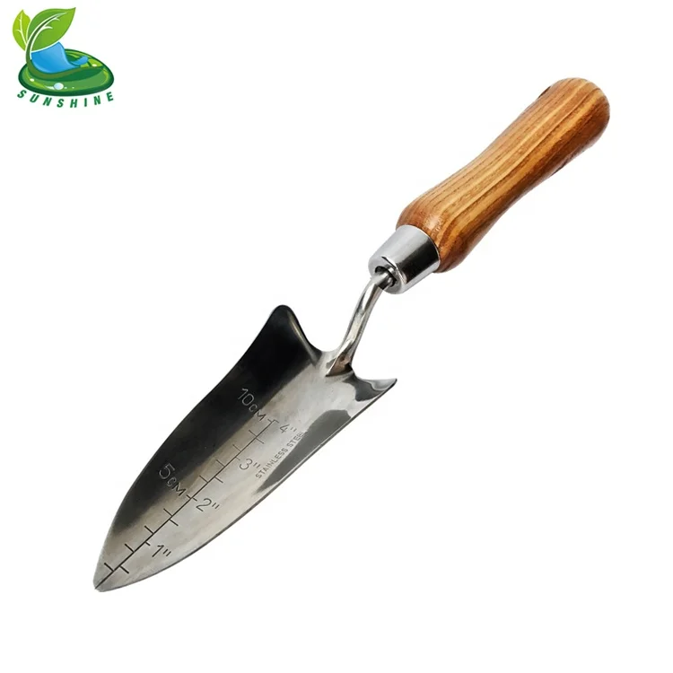 Набор профессиональных садовых инструментов из нержавеющей стали с деревянной ручкой