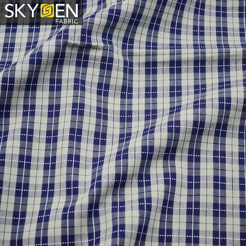 High Quality Woven Dobby Tartan Cotton Check Shirt Fabric