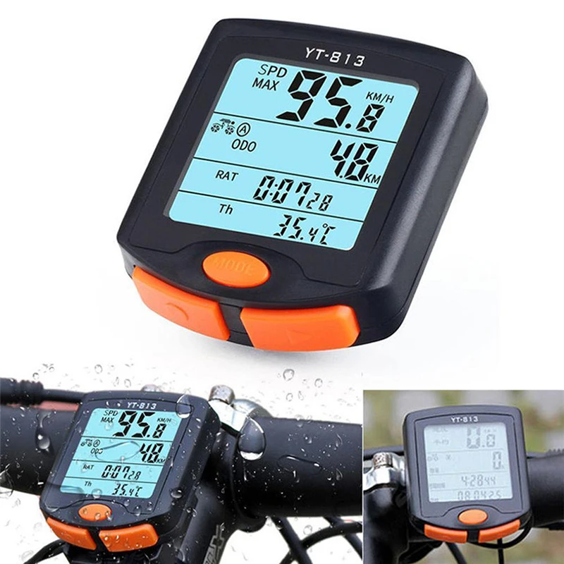 New Bicycle Bike Cycling Computer LCD Odometer Speedometer Stopwatch Speed Meter 