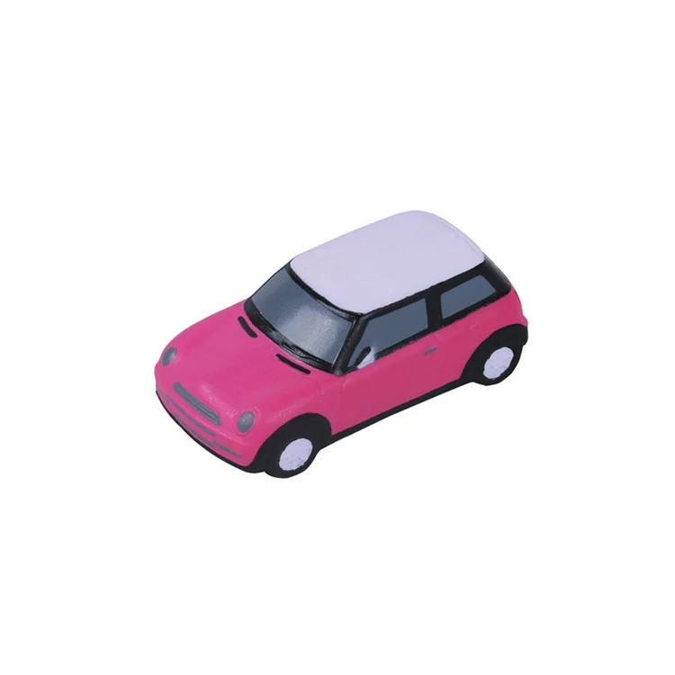 Promotional Logo Printed Pu Mini Cooper Car Shape Antistress Toy Squeeze Ball Pu Foam Car Stress Ball