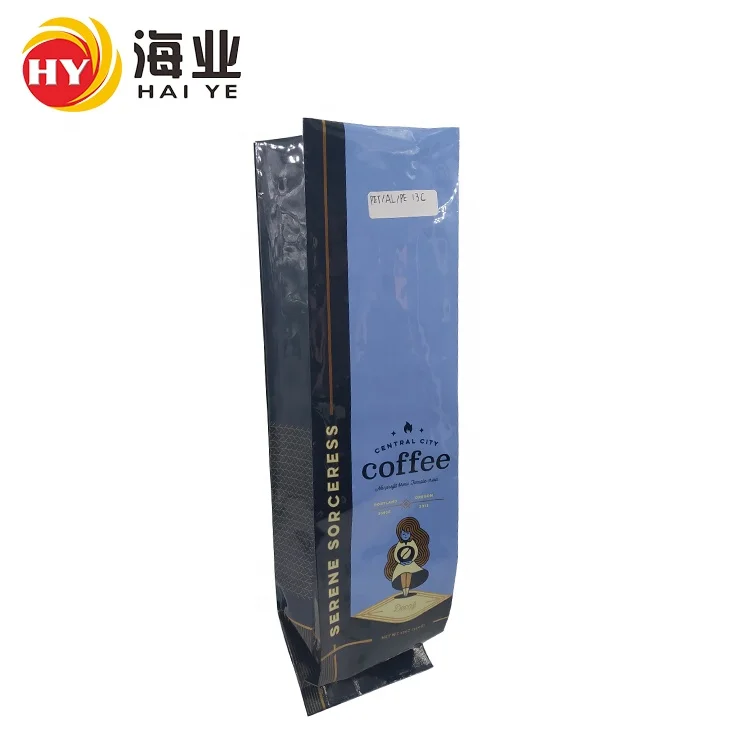 Custom printing aluminum foil 12oz coffee beans bag plastic packaging for ground coffee
