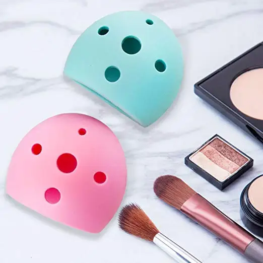 Силиконовый держатель для кистей макияжа в форме половины яйца и силиконовый коврик