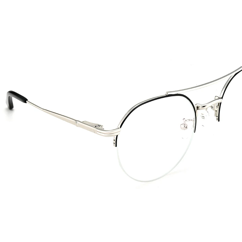 High End Hand Made Round Metal Optical Glasses Frames Double Bridge Eyeglasses Frames CE Certified Blue Light Blocking Glasses