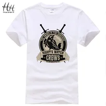 HanHent Nova Chegada Dos Homens de Moda Verão T Camisas de Game of Thrones Noites Assistir Corvos Camisetas Masculino Curto-luva Fitness Tshirts