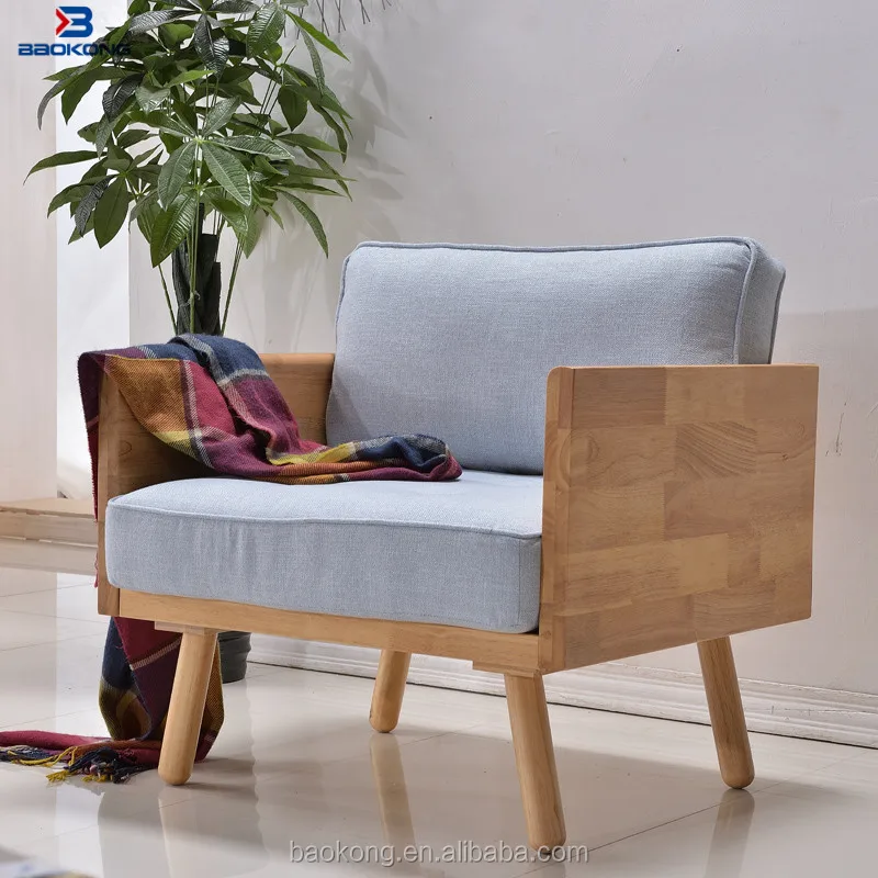 Nordic Style Fabric Upholstery Combination Sofa Set With Solid Wood Frame