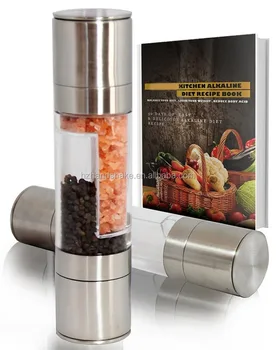 2 in 1 Salt and Pepper Grinder Set - Designed for Professional Chefs and Cooks - Premium Brushed Stainless St