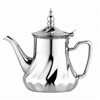 Hot sale moroccan turkish style 26oz 36oz 48zo 60oz silver stainless steel moroccan teapot