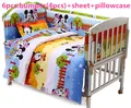 Promotion 6 7PCS Mickey Mouse 100 cotton Baby bedding sets 6 piece set duvet cover crib