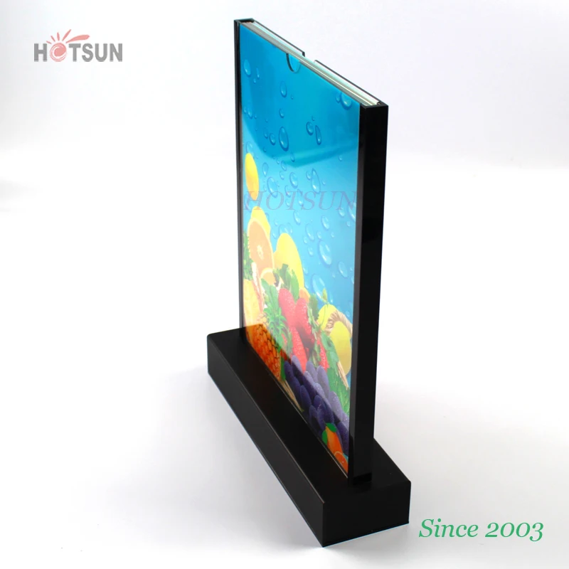 Light up Menu Holder A4 A5 Rechargeable BLACK Menu Led Acrylic Table Tent