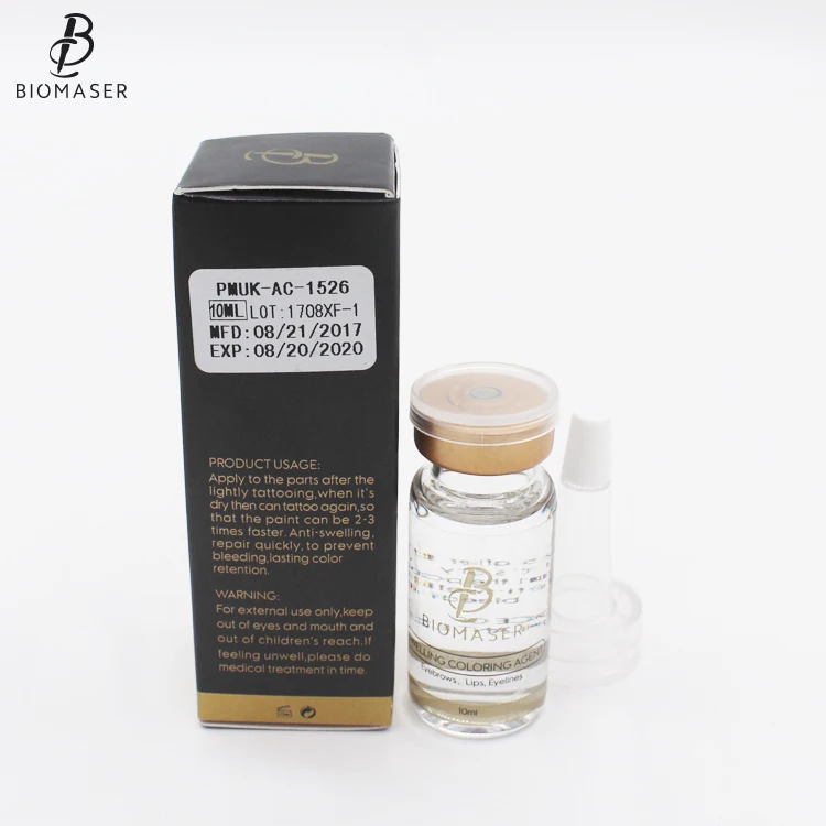 Professional Biomaser Swelling Coloring Agent Eyebrow Permanent Makeup Agent After Care Agent