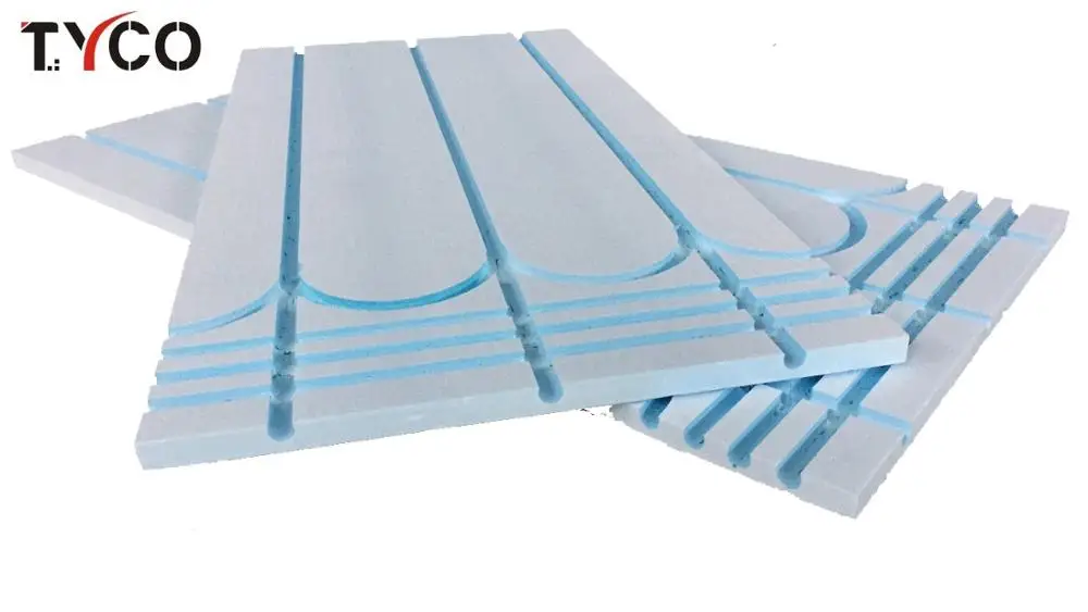 Grooved XPS Underfloor Heating Insulation Board 12/16/20mm Floating  Chipboard Sub Floor