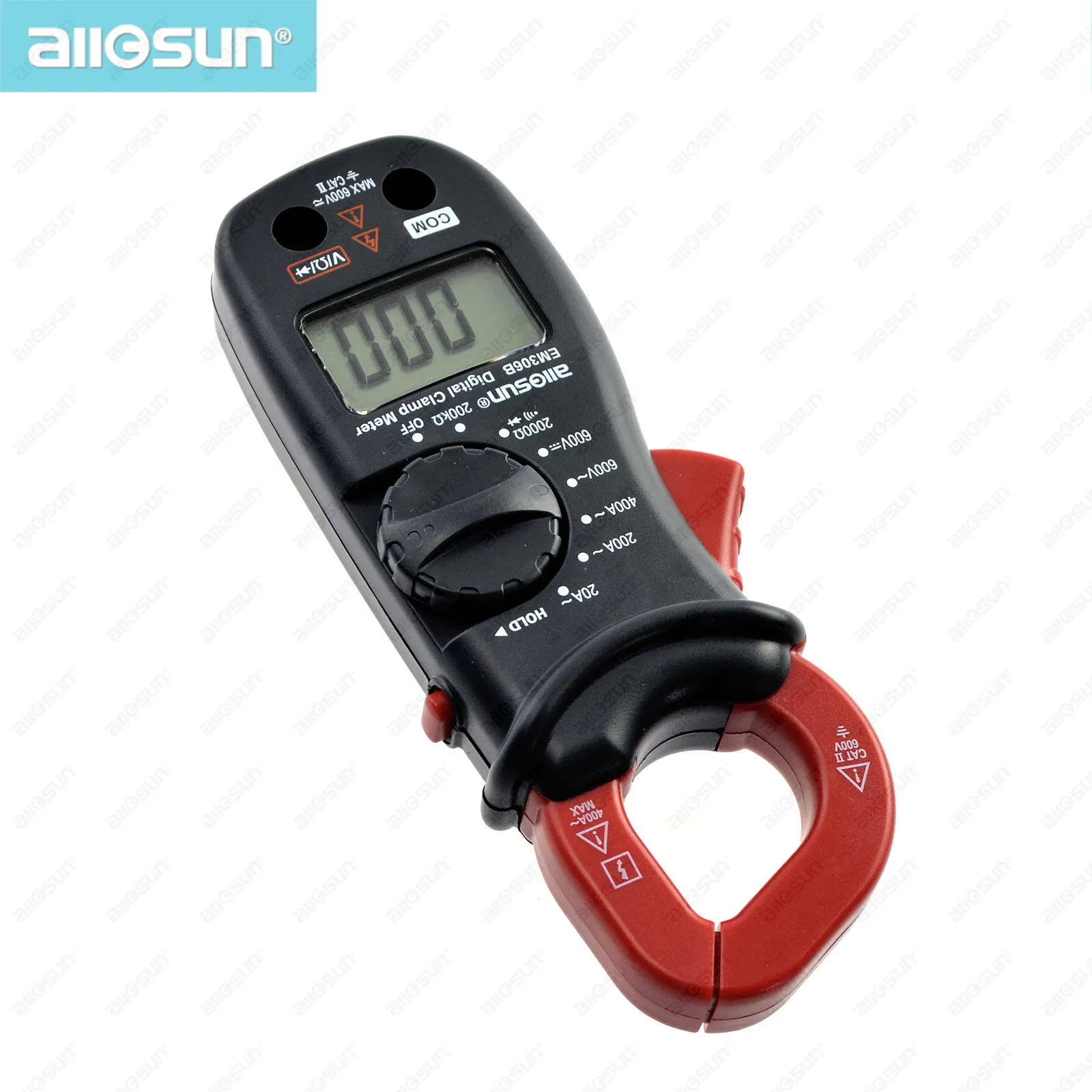 
 Allosun ручной зажим-измеритель цифровой AC DC Volt AC Amp OHM ЖК-дисплей звуковой диод тестер портативный ручной мультиметр-зажим  