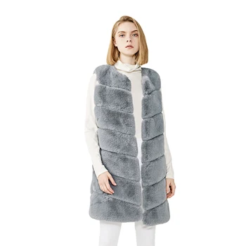 Mao Mao Fur Hot Selling Handmade Sleeveless Fake Mink Fur Gilet Soft Warm Faux Fur Long Vest