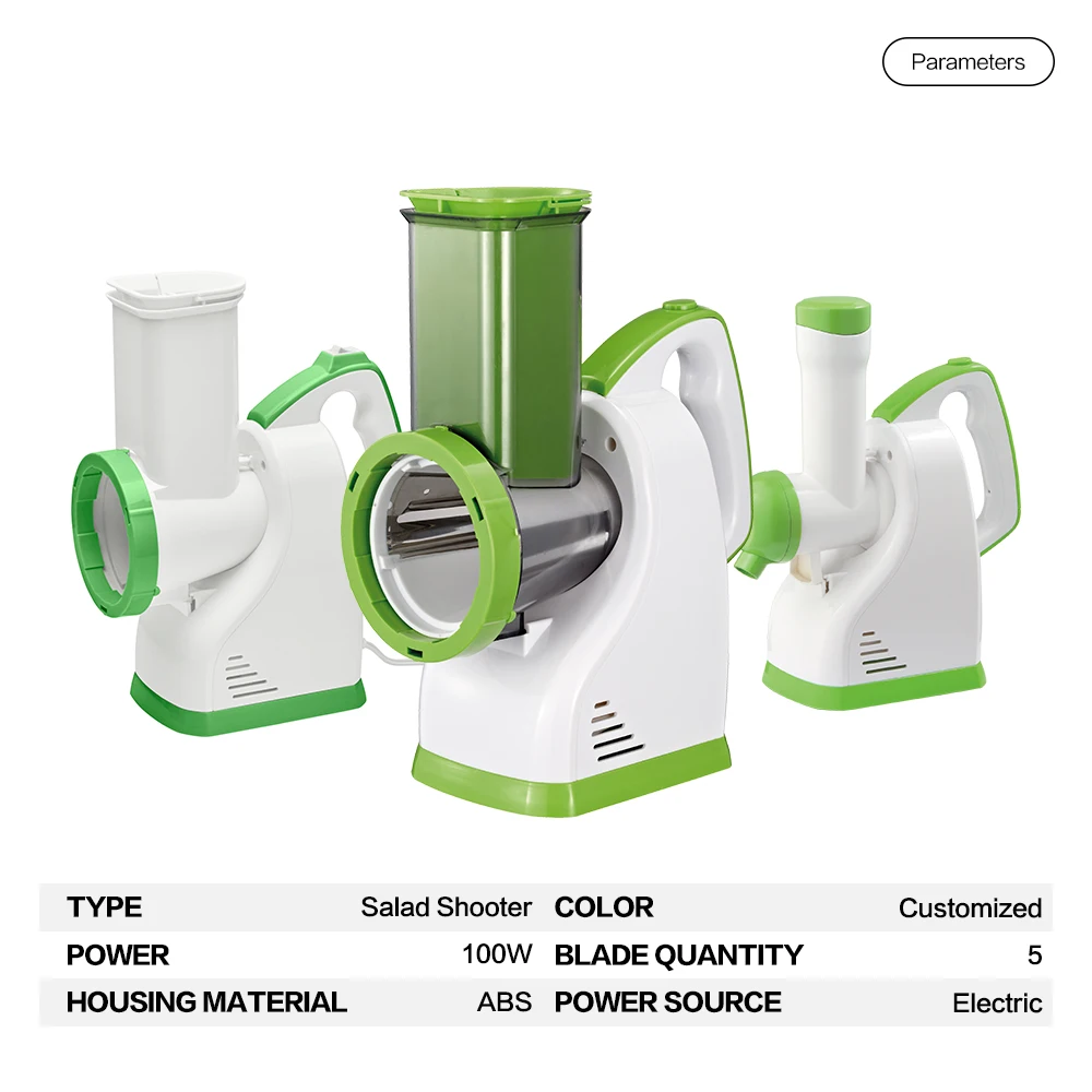 Perfect 5 in 1 Mini Electric Stainless Steel Blade Vegetable Chopper Fruit Cutter Food and Ice Cream Shred Slicer & Salad Maker
