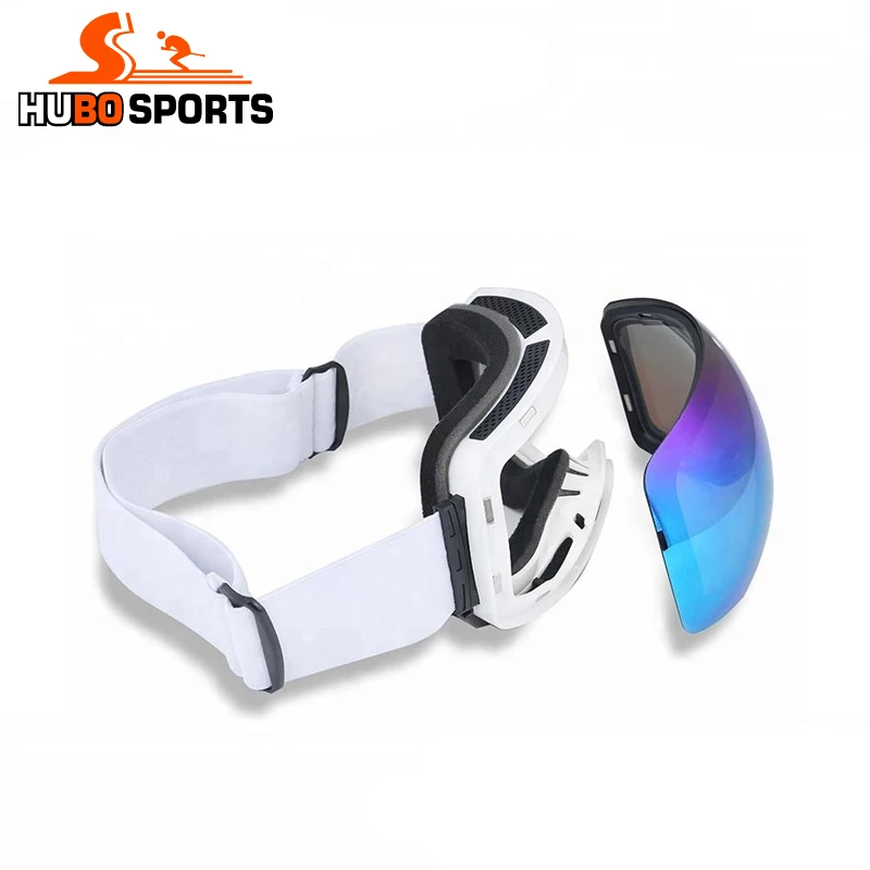 HUBO 166C Hot Sale Custom Logo UV400 Ski Goggles Frameless Ski Glasses Anti Fog Snow Snowboard Goggles Magnetic
