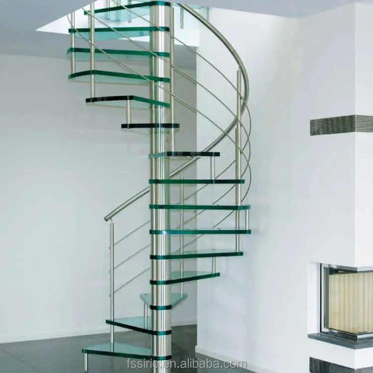 Australia popular glass spiral staircase indoor