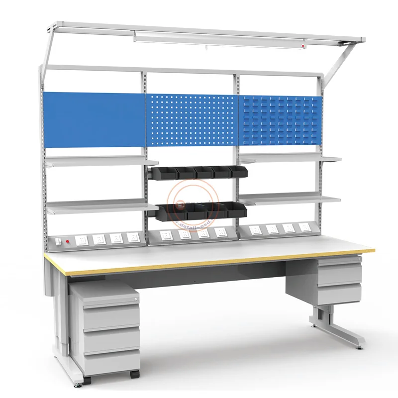 Detall Esd test Workshop Lab Mobile 10ft Metal Electronic Industry Workstation Table Work Bench