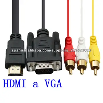 Cable Adaptador VGA A RCA/AV - Convierte Señal De PC A TV Antigua, 1.5 M