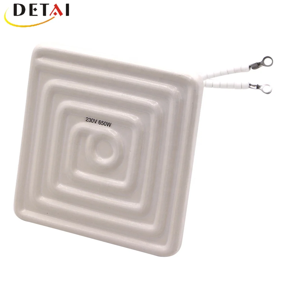 Customized 230V 650W Ceramic Heater Plate Electric Heater Element Ceramic  Heating Element Infrared Ceramic Heater Plate