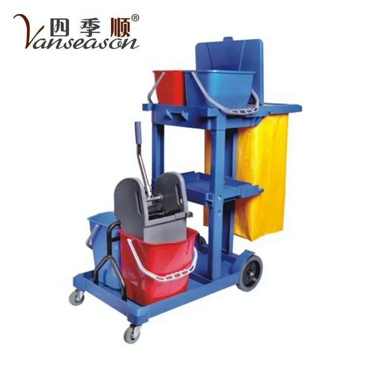 Multifunction Hotel Housekeeping Cleaning Trolley Cart