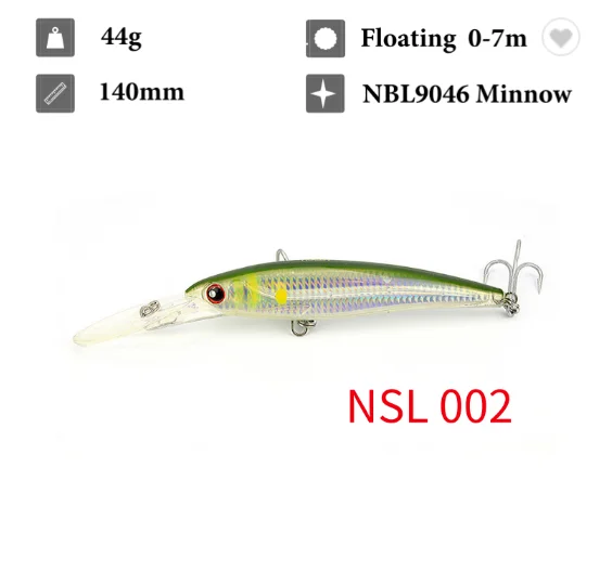 Supplier Fishing Lure 140mm 44g Minnow Fishing Bait With Vmc Hook