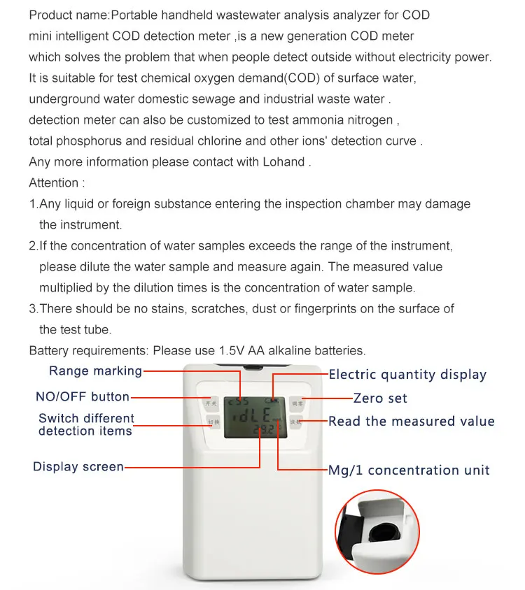 Portable Intelligent Multiparameter COD Water Quality Sensors