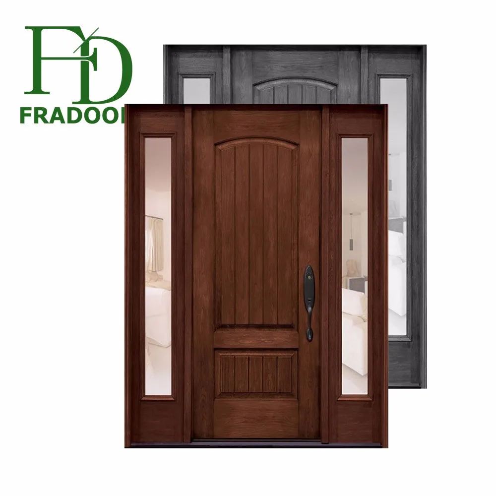 Standard Size Expensive Exotic Entrance Gate Solid Wood Door for Villa