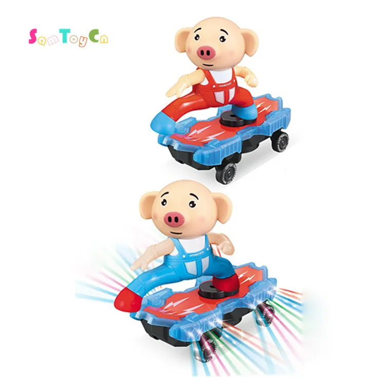 Универсальный скутер B O 3D Light Pig Mainan с музыкой