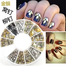 Silver And Gold 3d Nail Art Bijoux ongles strass ongles decoracion de unas nail glitter decorazioni